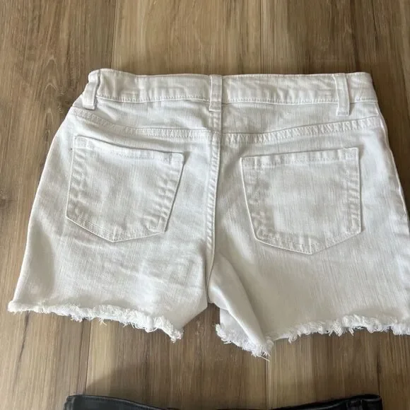 2 Pair Bundle Lot of Black & White Girls Jeans Shorts sz womens small kids 10/12 - Picture 4 of 8